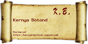 Kernya Botond névjegykártya